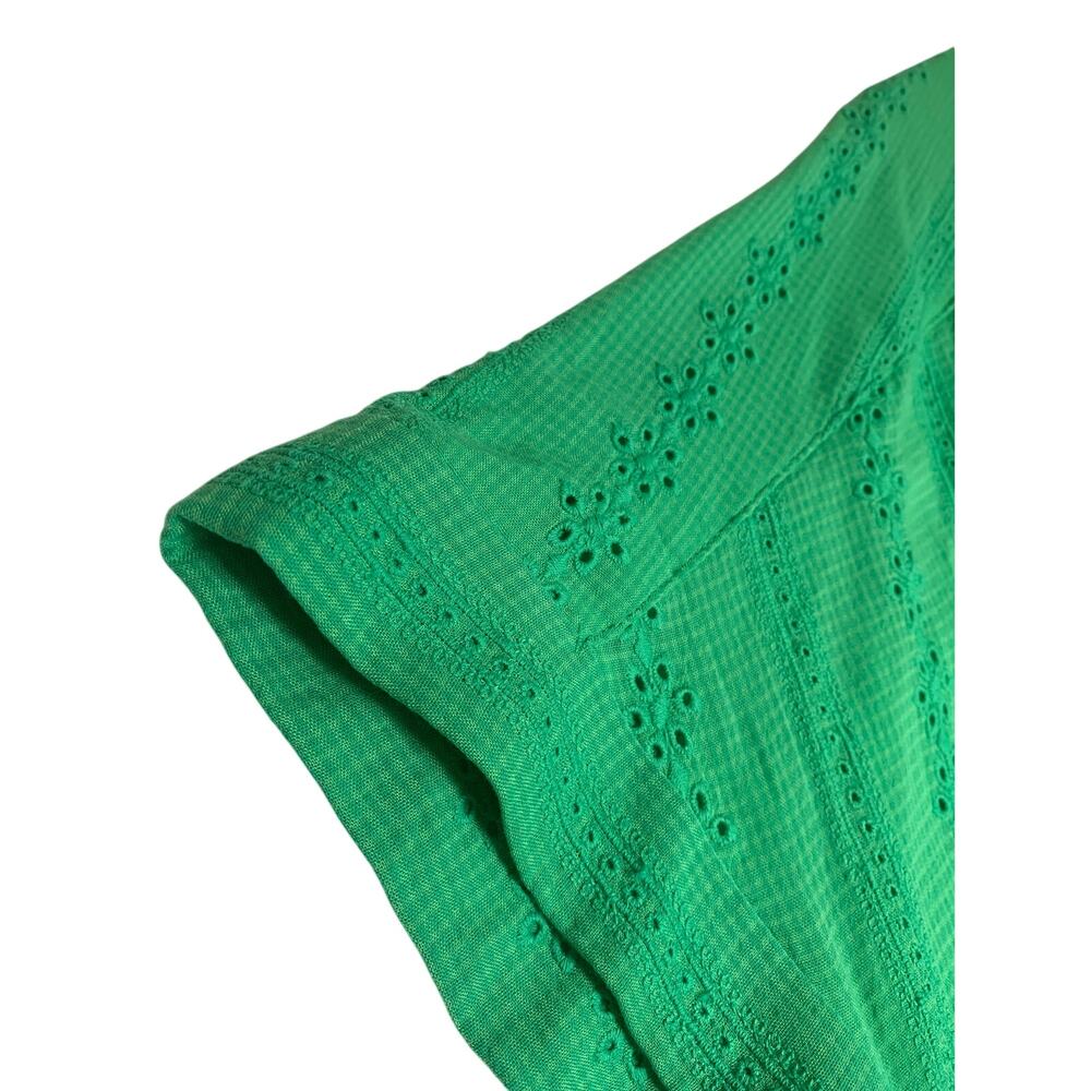 Lane Bryant NWT Green Embroidered Eyelet Blouse-Size 22 - Picture 6 of 10